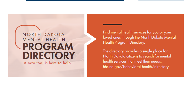 ND Mental Health program directory